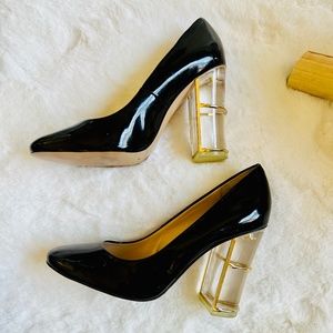 Sophisticated black patent leather pumps
